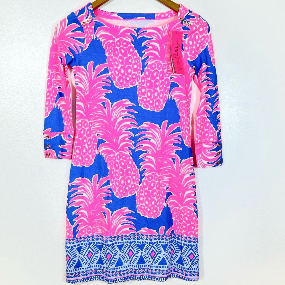 NWT Lilly Pulitzer UPF50+ Tropical Pineapple Summer Resort Dress Sz XXS - Picture 3 of 13